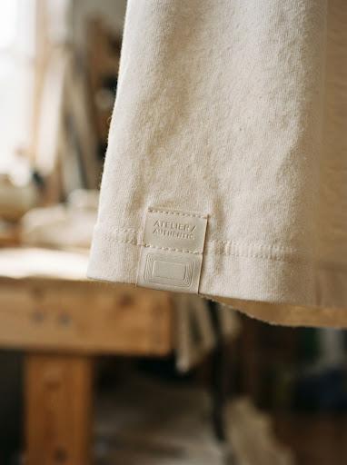 Close-up of a Day01 T-shirt's hem, where its embedded NFC tag lives